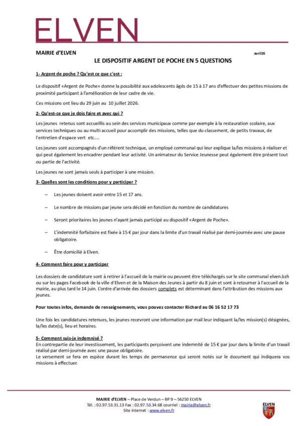 Image du document 5 questions Argent de poche juillet 2026