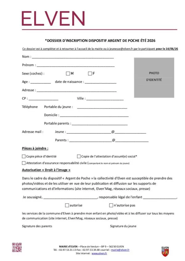 Image du document Dossier inscription argent de poche 2026