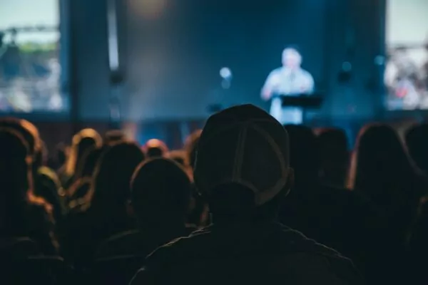 people watching concert during night time
